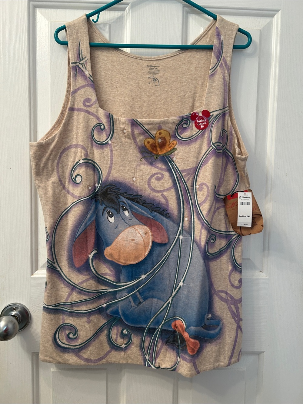 Disney Winnie the Pooh Eeyore Graphic Tank Top - Beige & Blue Disney store